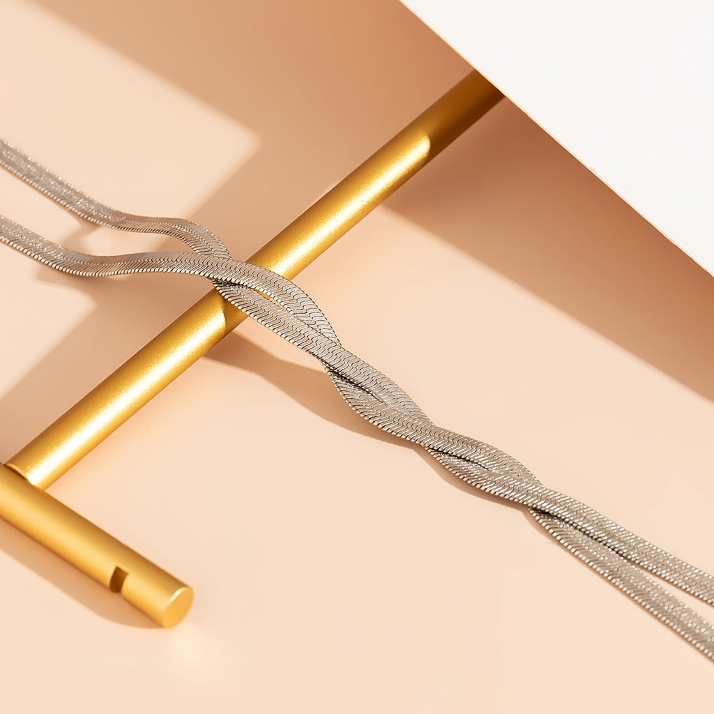 Exaggerated Handwoven Flat Snake Long Tassel Necklace Party Accessories For Women