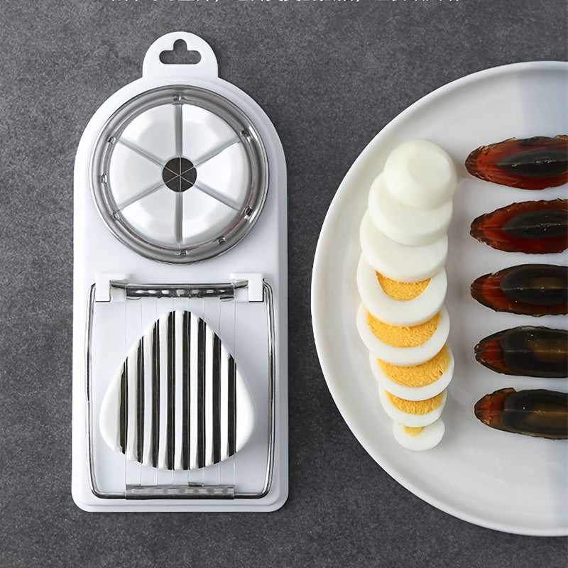1pc Household Multifunctional Egg Cutter, Egg Slicer For Hard Boiled Eggs, 2 In 1 Egg Chopper/Divider/Dicer/Cutter, Kitchen Gadgets, 7.76*3.46in/19.7*8.8cm