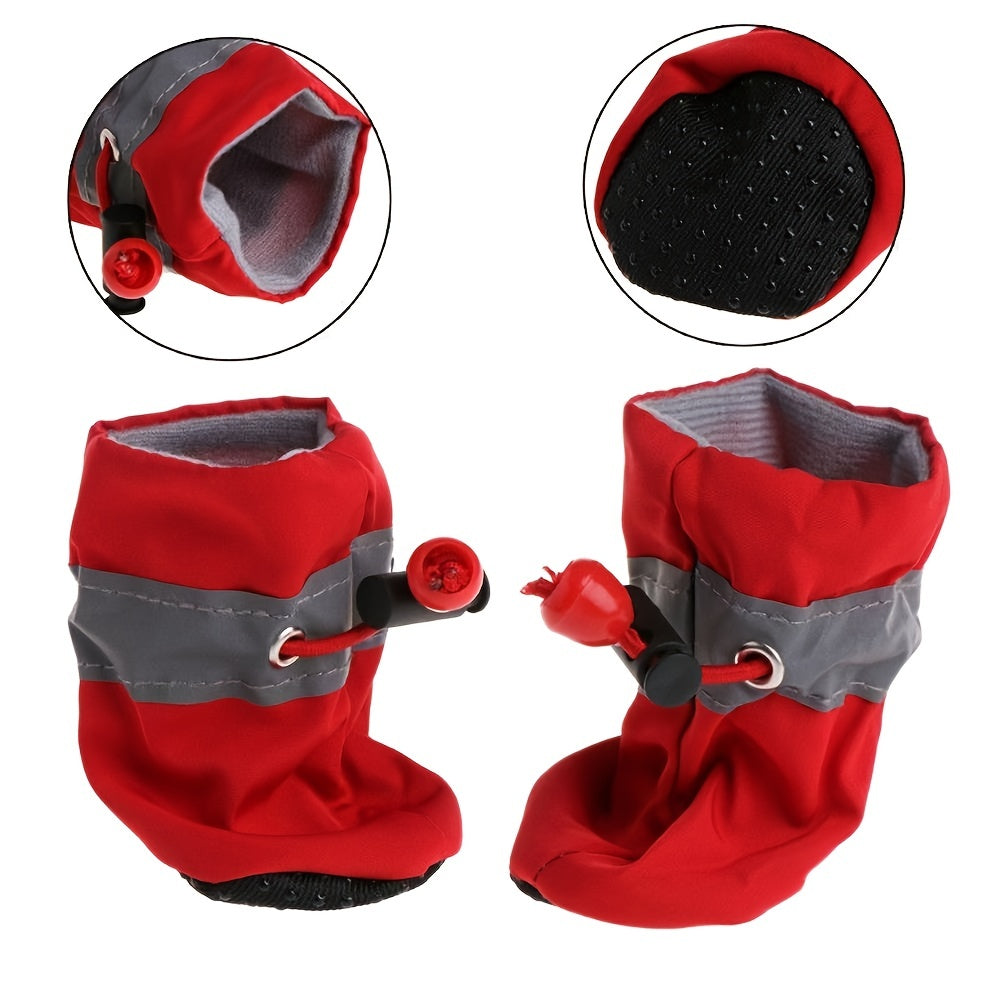 4pcs Water-Resistant Dog Shoes For Small Dogs - Protect Your Pet's Paws And Keep Them Dry Christmas Gift