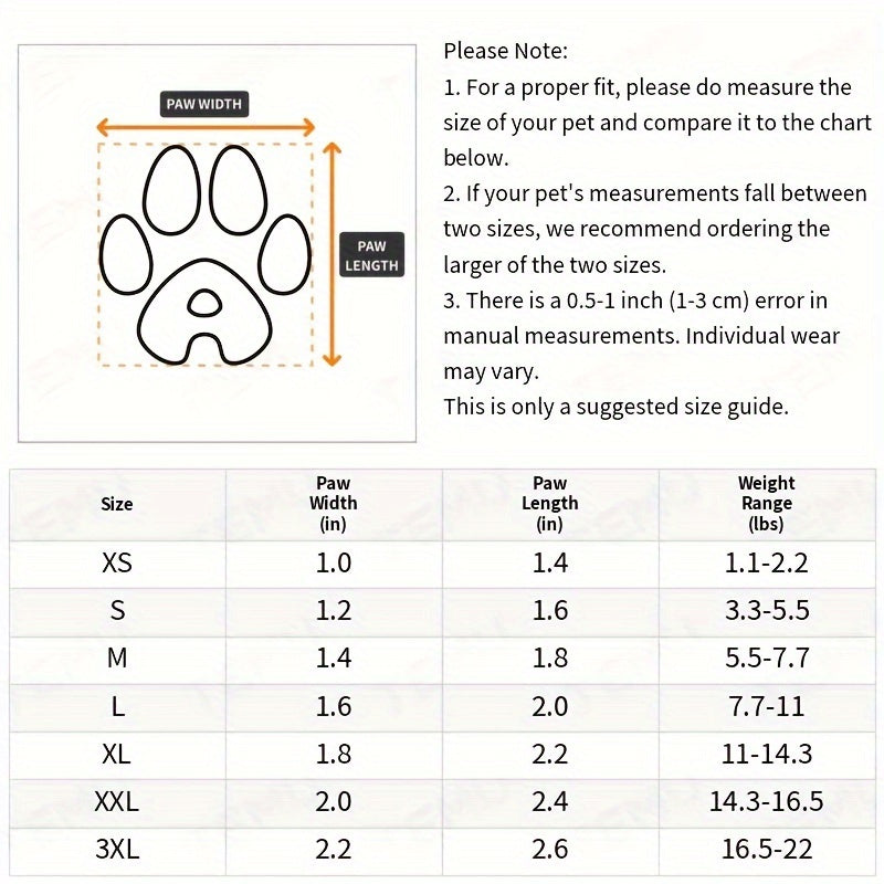 4pcs Water-Resistant Dog Shoes For Small Dogs - Protect Your Pet's Paws And Keep Them Dry Christmas Gift