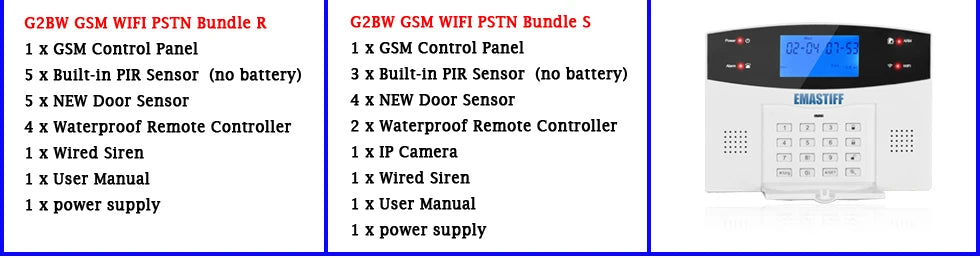 IOS Android APP Wired Wireless Home Security Tuya WIFI PSTN GSM Alarm System Intercom Remote Control Autodial Siren Sensor Kit
