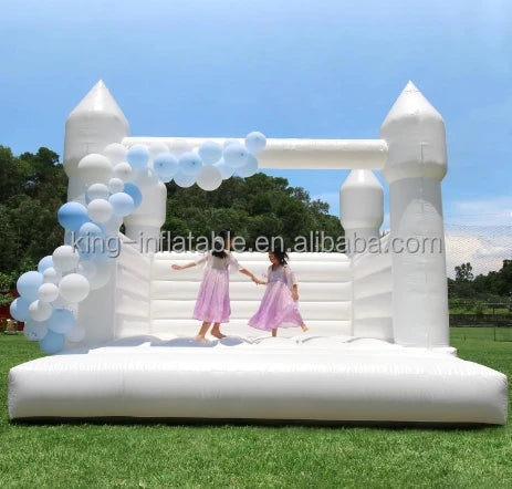 13x11.5x10FT 100% PVC White  Bounce House Castle Inflatable Bounce House for Birthday Party Wedding