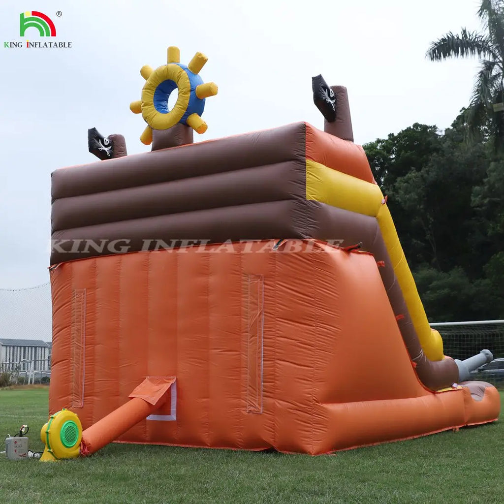 Hot Sale Water Slide Inflatable Double Lane Pirate Inflatable Water Slide with Pool for Sale