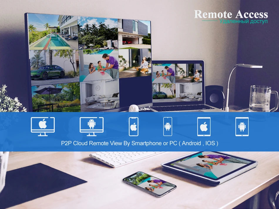 Techage 8CH HD 4MP POE NVR Kit CCTV Security System H.265 Face Detect Outdoor Two-way Audio IP Camera P2P Video Surveillance Set