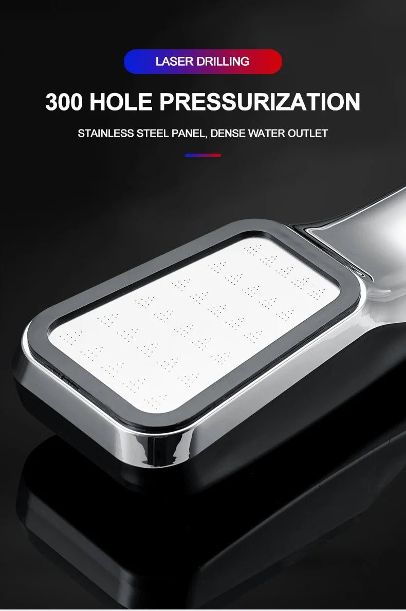 ZhangJi 300 Holes High Pressure Rainfall Shower Head Water Saving 3 Color Chrome Black White Sprayer Nozzle Bathroom Accessories