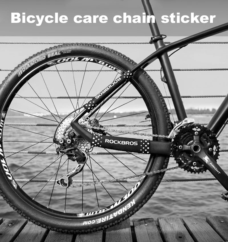ROCKBROS Bicycle Frame Protection Ultralight MTB Bike Frame Protector Chain Rear Fork Guard Cover Cycling Chain Cover Black