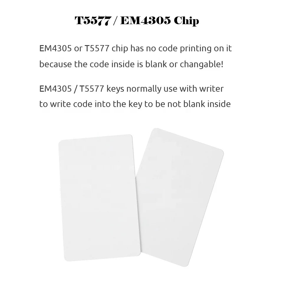 EM4305 T5577 Blank Card RFID Chip Cards 125 khz Copy Rewritable Writable Rewrite Duplicate 125khz