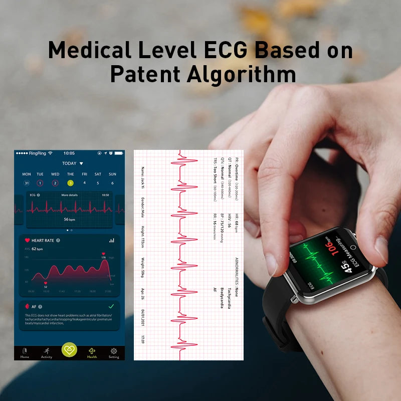 J-STYLE 2025E Ecg Wearable Devices Smartwatch Waterproof Water Proof Resistance Large Android Smart Watch for Men Lady 2023 2024