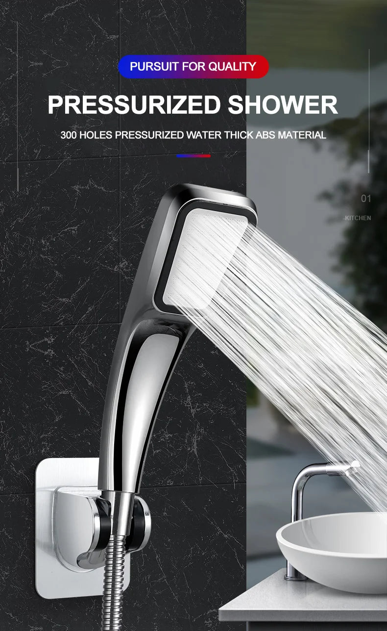 ZhangJi 300 Holes High Pressure Rainfall Shower Head Water Saving 3 Color Chrome Black White Sprayer Nozzle Bathroom Accessories