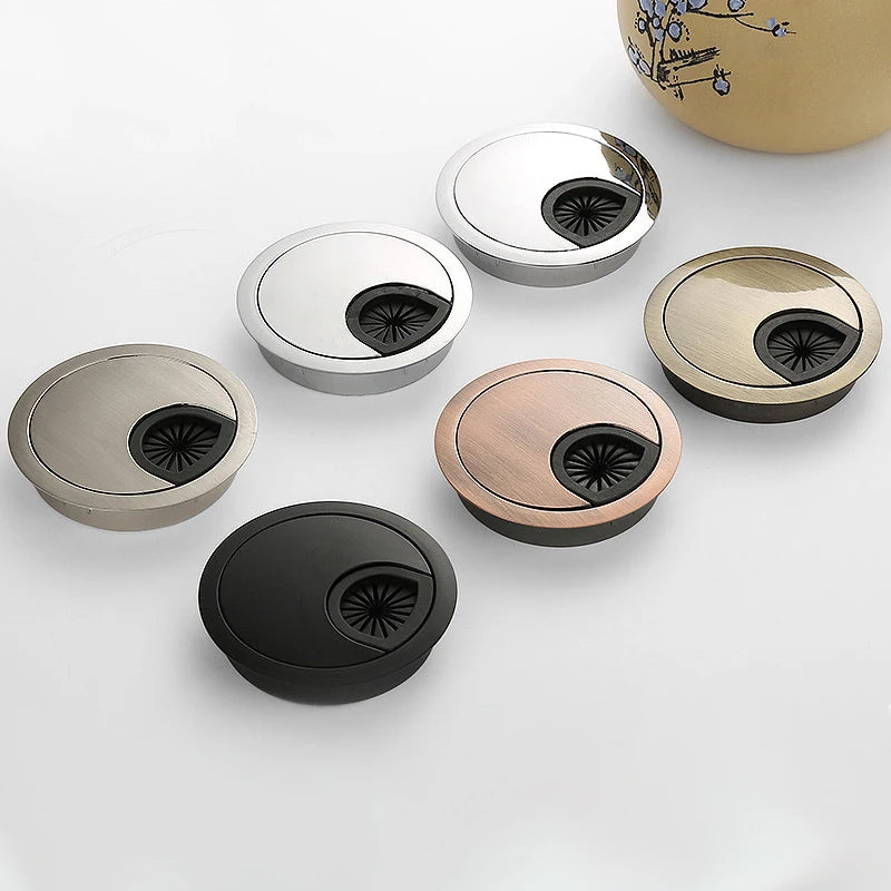 NAIERDI Zinc Alloy Desk Wire Hole Cover Base Computer Grommet Table Cable Outlet Port Surface Line Box Furniture Hardware