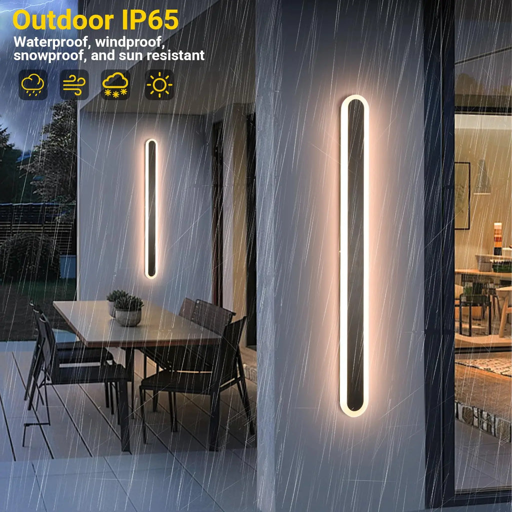 Outdoor LED Long Strip Waterproof Wall Lamp for Villa Entrance Courtyard Wall Corridor Staircase Wall Lamp