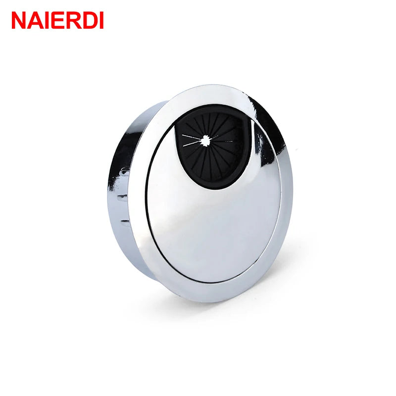 NAIERDI Zinc Alloy Desk Wire Hole Cover Base Computer Grommet Table Cable Outlet Port Surface Line Box Furniture Hardware