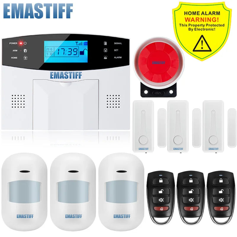 IOS Android APP Wired Wireless Home Security Tuya WIFI PSTN GSM Alarm System Intercom Remote Control Autodial Siren Sensor Kit