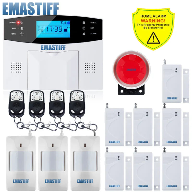 IOS Android APP Wired Wireless Home Security Tuya WIFI PSTN GSM Alarm System Intercom Remote Control Autodial Siren Sensor Kit