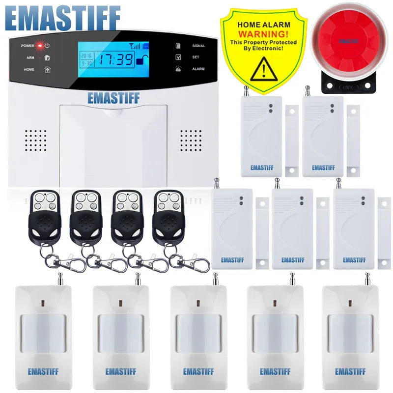 IOS Android APP Wired Wireless Home Security Tuya WIFI PSTN GSM Alarm System Intercom Remote Control Autodial Siren Sensor Kit