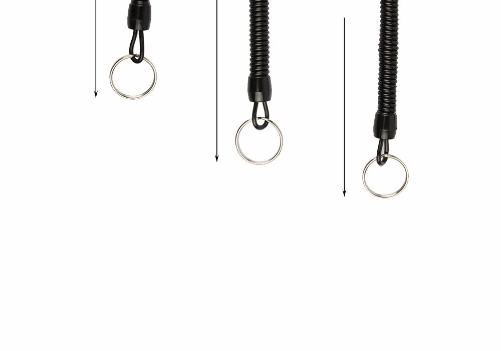 Goture 3pcs Fishing Lanyard 12cm/15cm/18cm Boating Fishing Rope Retractable Coiled Tether with Carabiner for Pliers Lip Grips