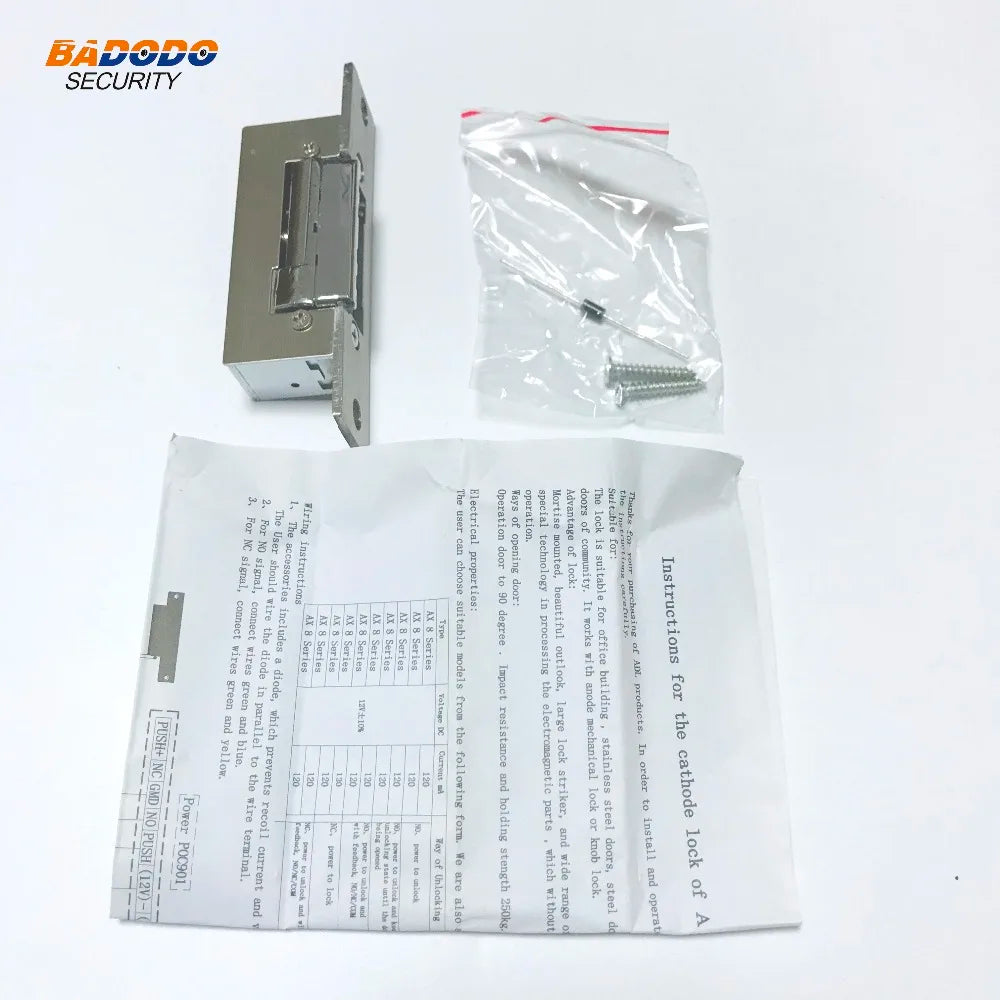 Stainless Steel DC12V Electric Strike Lock Power On To Unlock Fail Secure For Access Control