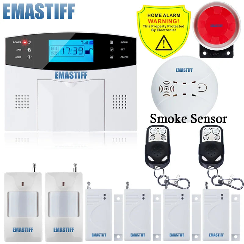 IOS Android APP Wired Wireless Home Security Tuya WIFI PSTN GSM Alarm System Intercom Remote Control Autodial Siren Sensor Kit