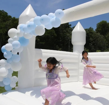13x11.5x10FT 100% PVC White  Bounce House Castle Inflatable Bounce House for Birthday Party Wedding