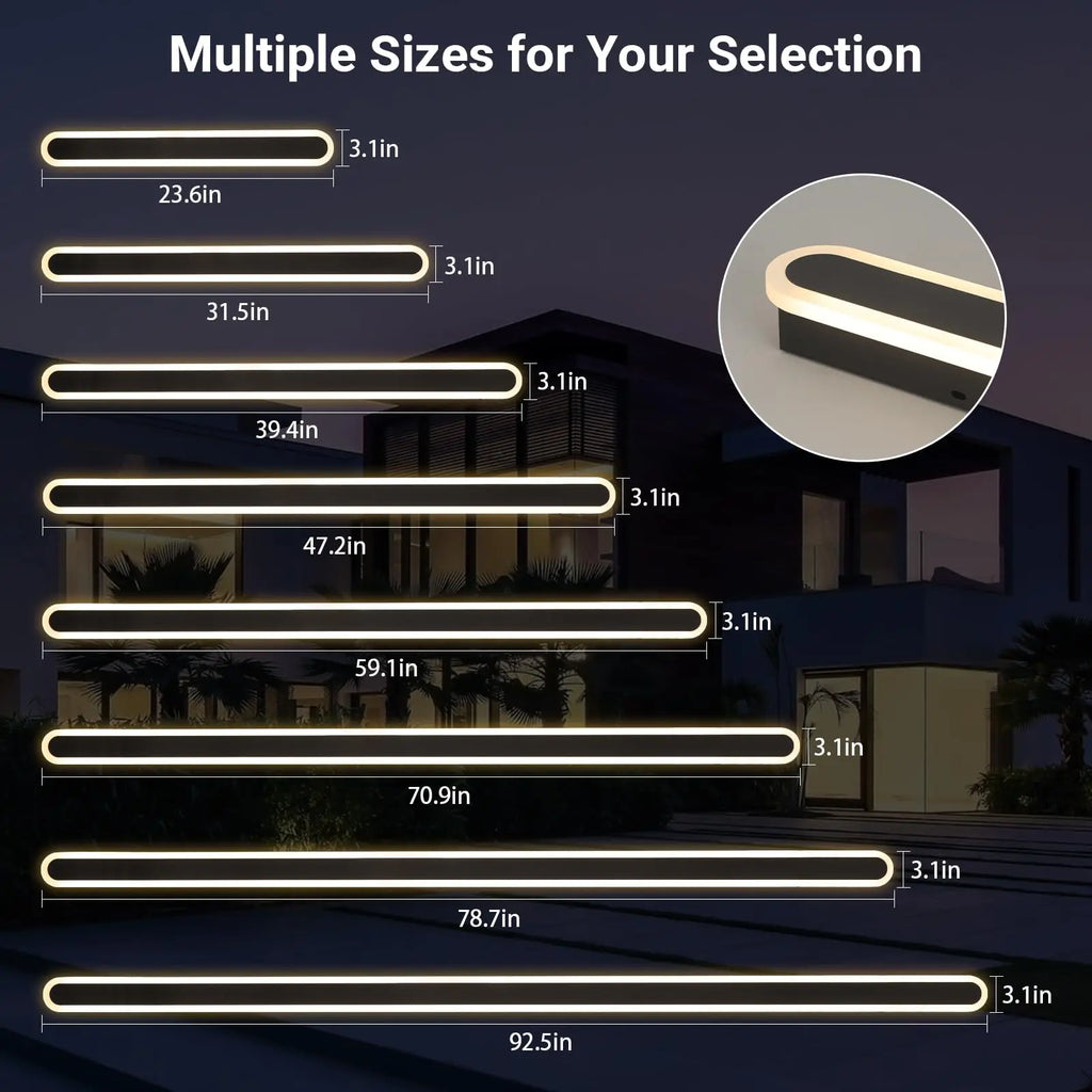 Outdoor LED Long Strip Waterproof Wall Lamp for Villa Entrance Courtyard Wall Corridor Staircase Wall Lamp