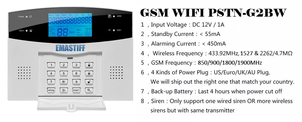 IOS Android APP Wired Wireless Home Security Tuya WIFI PSTN GSM Alarm System Intercom Remote Control Autodial Siren Sensor Kit