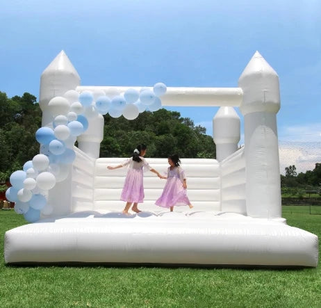 13x11.5x10FT 100% PVC White  Bounce House Castle Inflatable Bounce House for Birthday Party Wedding