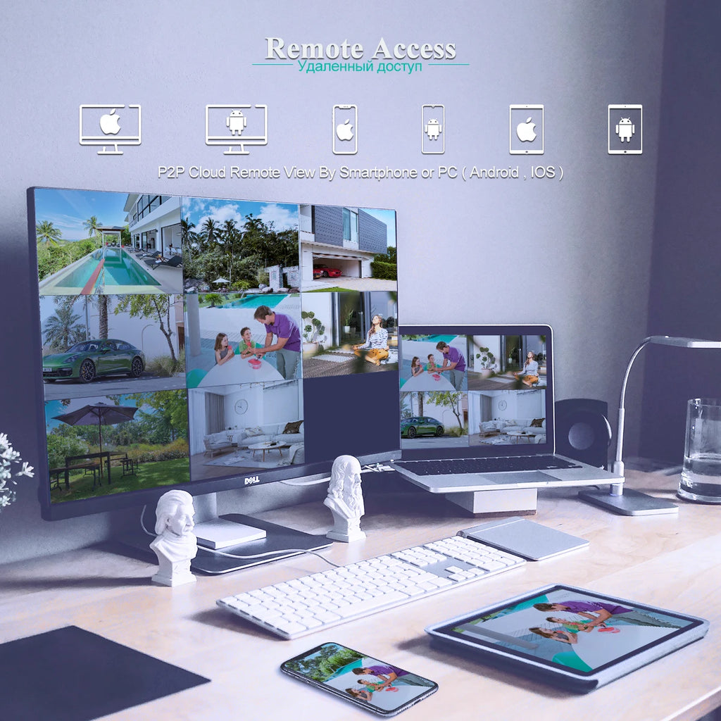 Techage 8CH HD 4MP POE NVR Kit CCTV Security System H.265 Face Detect Outdoor Two-way Audio IP Camera P2P Video Surveillance Set