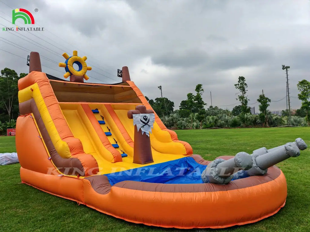 Hot Sale Water Slide Inflatable Double Lane Pirate Inflatable Water Slide with Pool for Sale