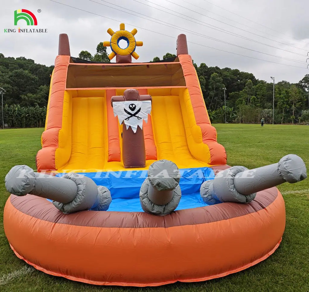 Hot Sale Water Slide Inflatable Double Lane Pirate Inflatable Water Slide with Pool for Sale