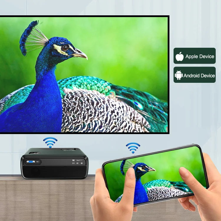 CAIWEI A8 Projector 4500Lumens projector with wifi  Full HD Home Theater Video Projector