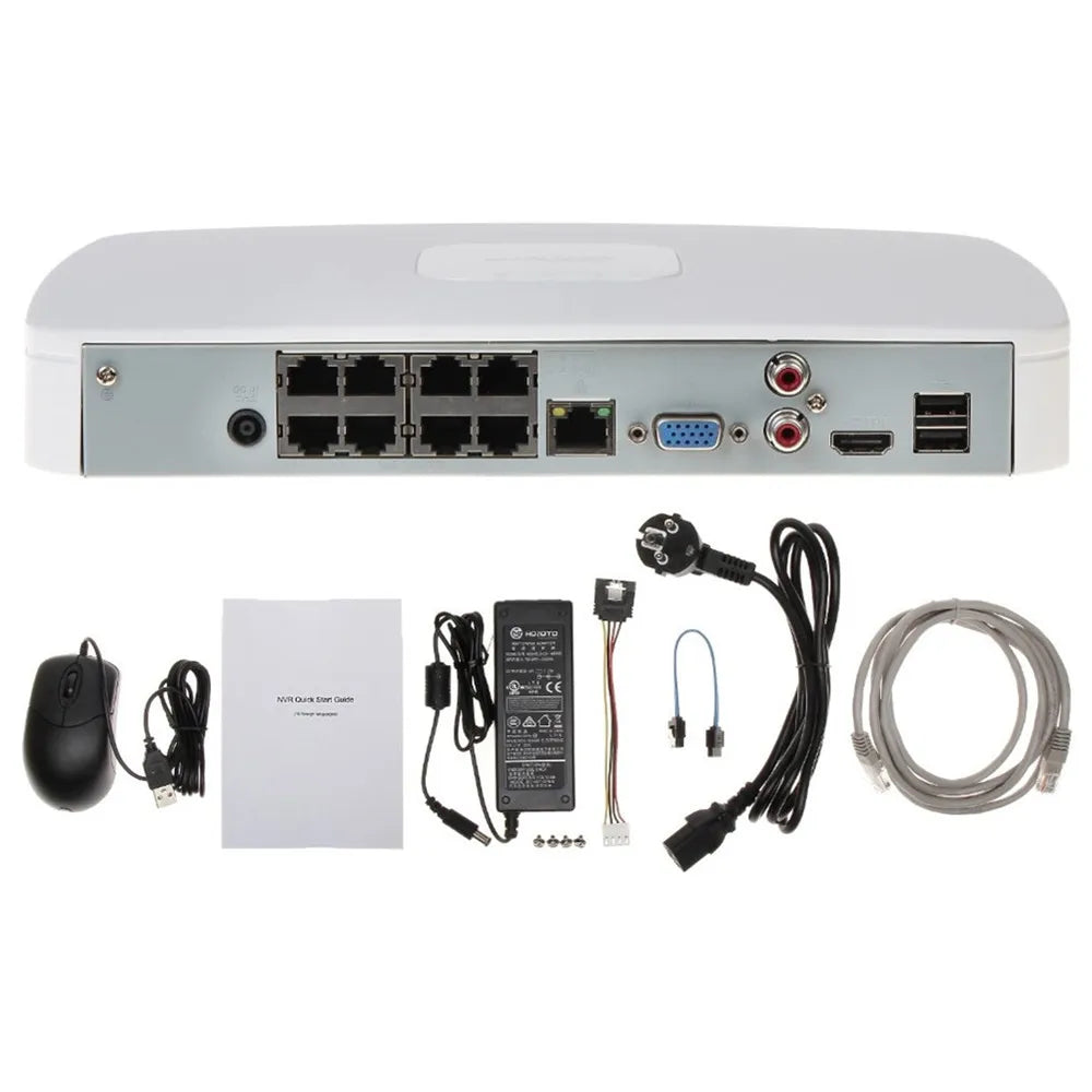 Dahua NVR4108-8P-4KS3 8CH with 8 POE 4K Network MINI NVR Recorder Max support 12MP resolution IP camera SMD Plus EPTZ function