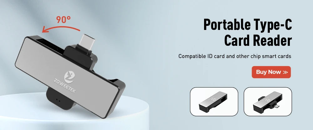 Zoweetek USB ID Smart Card Reader Electronic DNI Reader for ISO 7816 EMV IC DNIE Chip DNI Smart Card ZW-12026-1