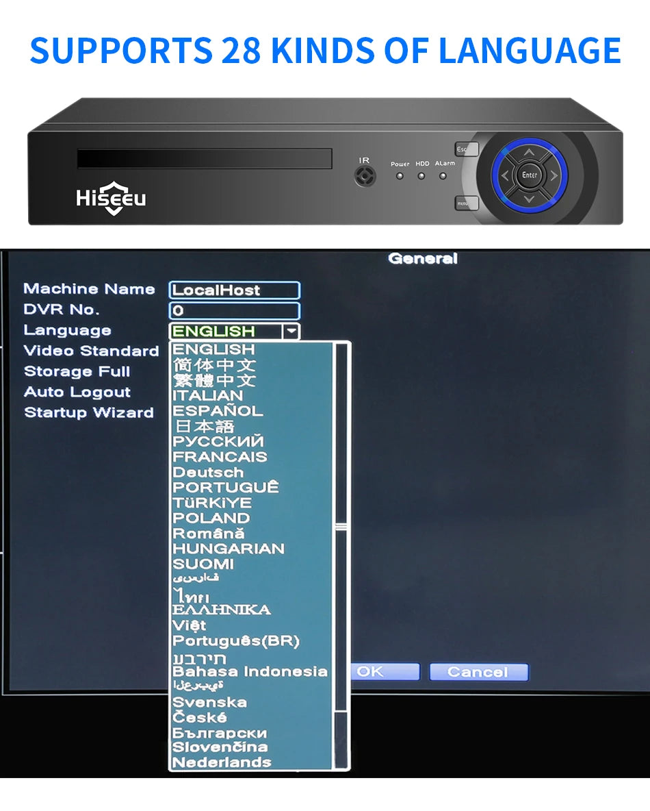 Hiseeu H.265+ 4CH 10CH 16CH POE NVR For IP Security Surveillance Camera CCTV System 5MP 8MP 4K Audio Video Recorder Face Detect