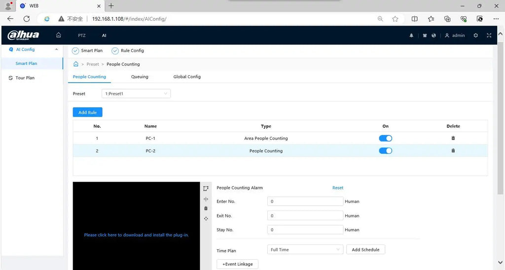 Dahua SD1A404DB-GNY IR15m 4MP built-in MIC 2.8-12mm motorized zoom lens Built-in Mic SMD Face detection IR 20M PTZ POE AI Camera