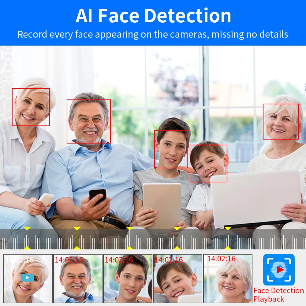 Hiseeu H.265+ 4CH 10CH 16CH POE NVR For IP Security Surveillance Camera CCTV System 5MP 8MP 4K Audio Video Recorder Face Detect