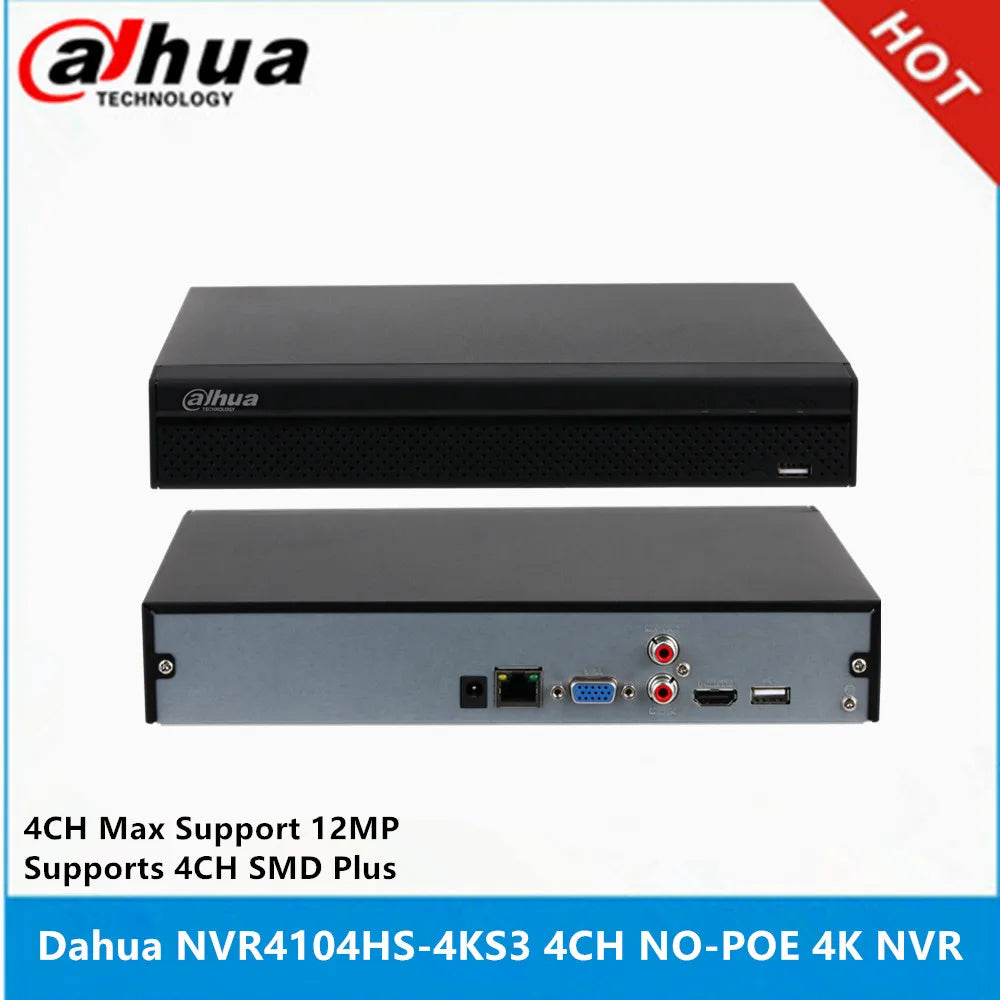 Dahua NVR4104HS-4KS3 4CH 4k NVR & NVR4108HS-EI 8CH AI NVR & NVR4116HS-EI 16ch without POE WizSense AI Network Video Recorder