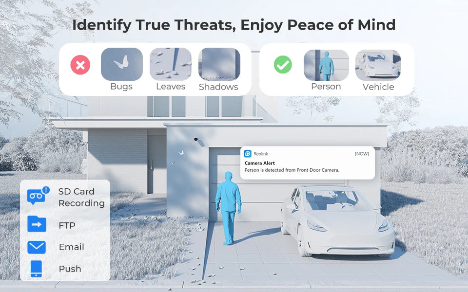 Reolink Smart Security Camera 5MP Outdoor Infrared Night Vision Cam with Human/Car/Pet Detection POE IP Camera