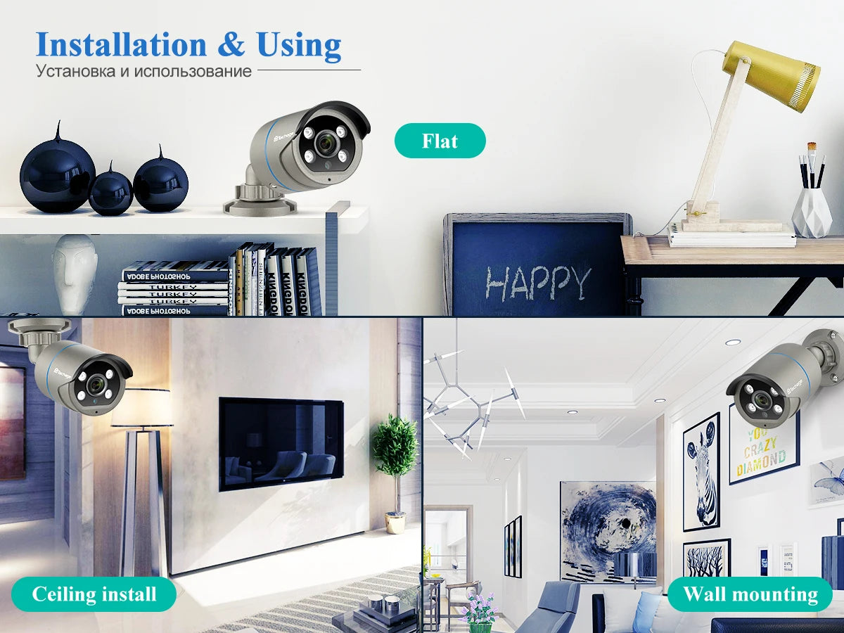 Techage 8CH HD 4MP POE NVR Kit CCTV Security System H.265 Face Detect Outdoor Two-way Audio IP Camera P2P Video Surveillance Set