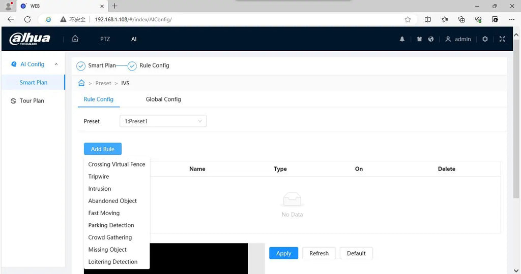 Dahua SD1A404DB-GNY IR15m 4MP built-in MIC 2.8-12mm motorized zoom lens Built-in Mic SMD Face detection IR 20M PTZ POE AI Camera