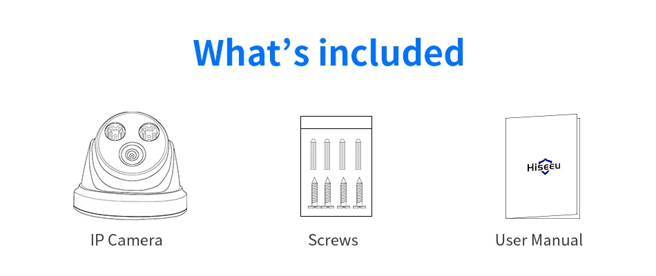 Hiseeu 5MP 3MP POE IP Security Surveillance Camera H.265+ Dome CCTV ONVIF Audio Record Motion Detection Indoor Home Roof