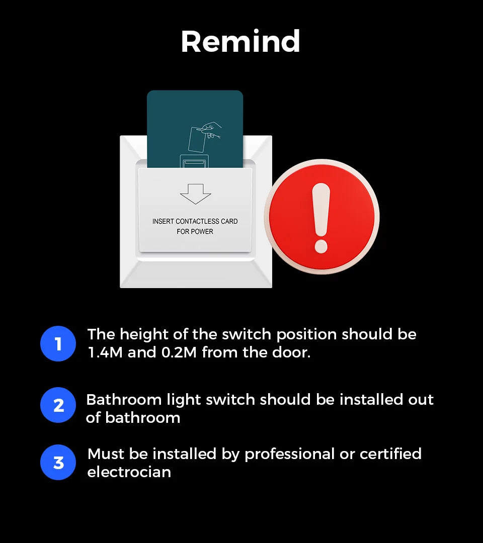 hiread Wall Access Control Energy Saving With 125KHz ID Card Like TK4100/T5577/EM4305 for Hotel Room electronic induction switch