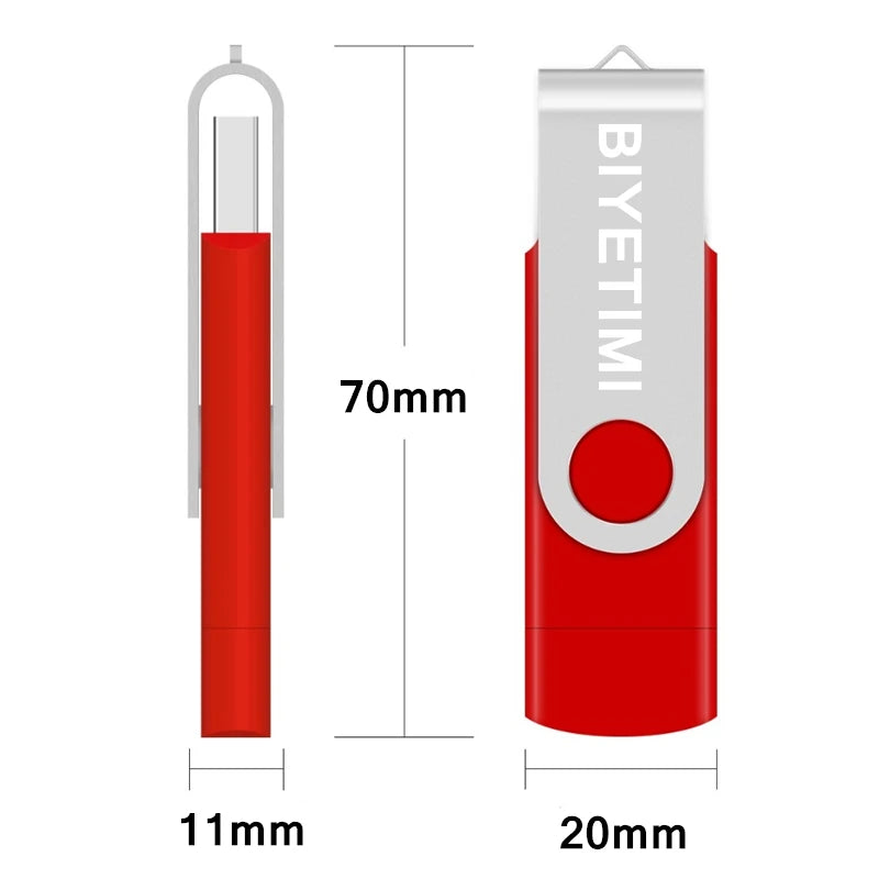 Type C Biyetimi Usb Flash Drives 2.0 128gb pendrive 64gb флэш-накопител stick 32G 16gb Type-c Pen Drive 4G for Phone PC gift