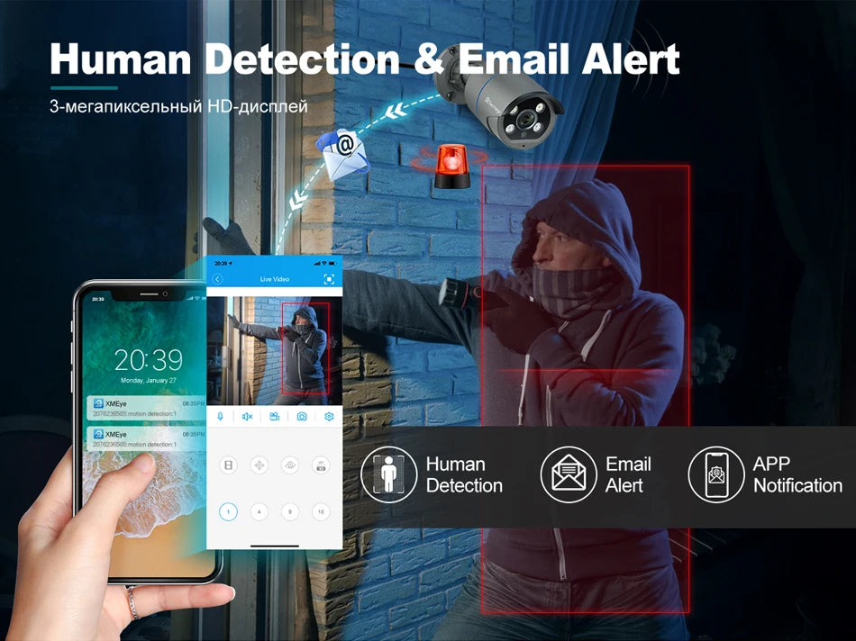 Techage 8CH HD 4MP POE NVR Kit CCTV Security System H.265 Face Detect Outdoor Two-way Audio IP Camera P2P Video Surveillance Set