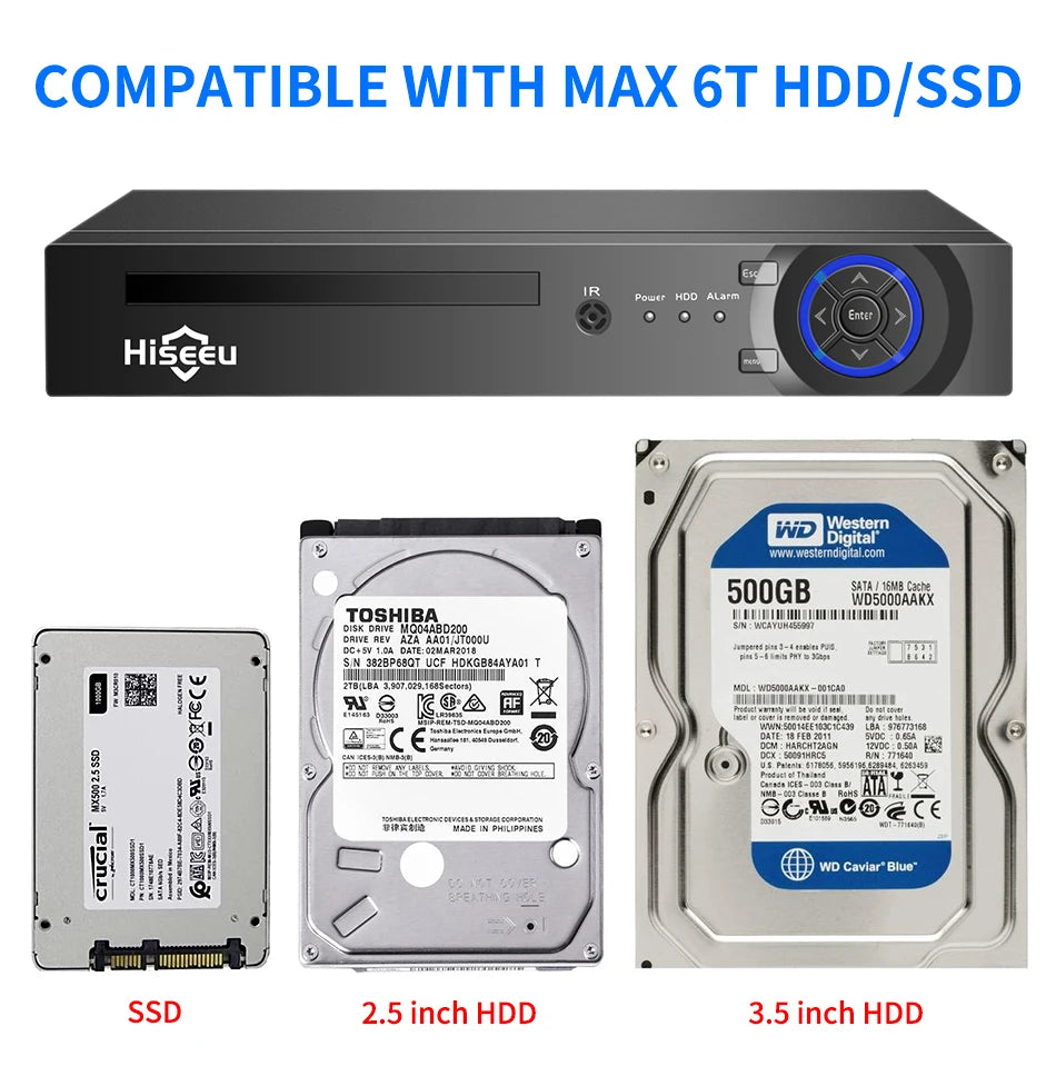 Hiseeu H.265+ 4CH 10CH 16CH POE NVR For IP Security Surveillance Camera CCTV System 5MP 8MP 4K Audio Video Recorder Face Detect