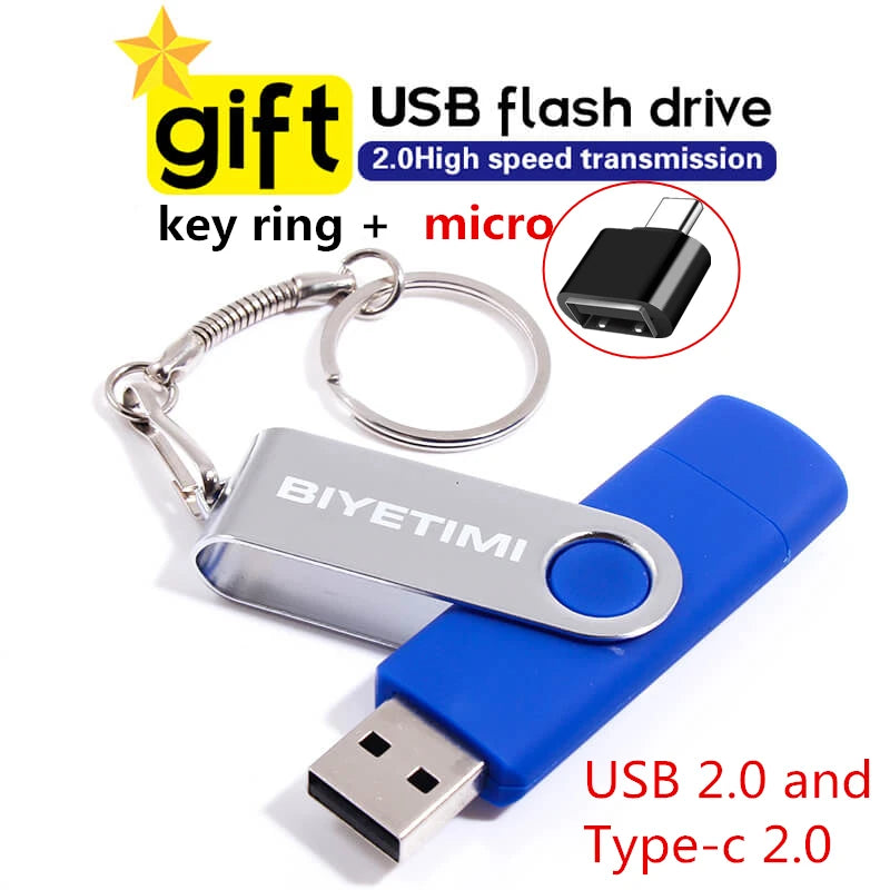 Type C Biyetimi Usb Flash Drives 2.0 128gb pendrive 64gb флэш-накопител stick 32G 16gb Type-c Pen Drive 4G for Phone PC gift