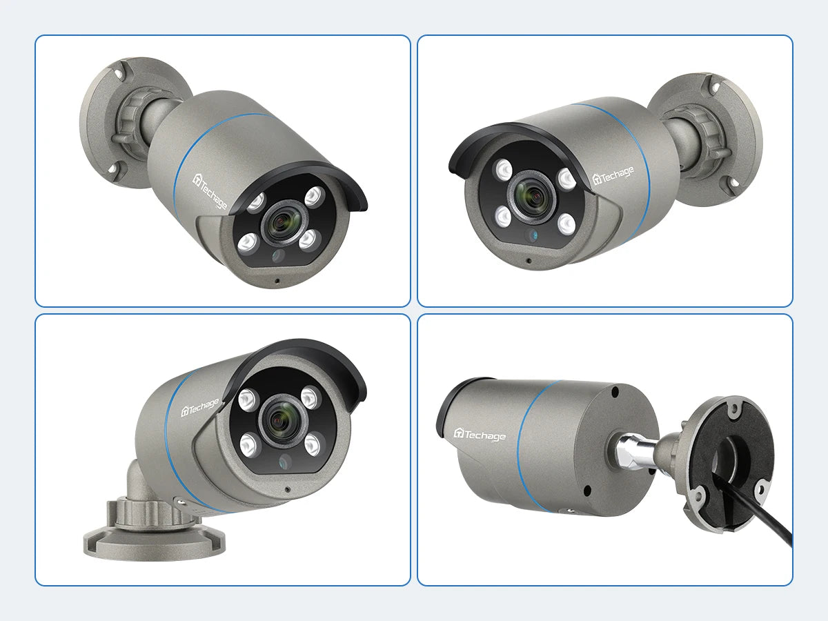 Techage 8CH HD 4MP POE NVR Kit CCTV Security System H.265 Face Detect Outdoor Two-way Audio IP Camera P2P Video Surveillance Set