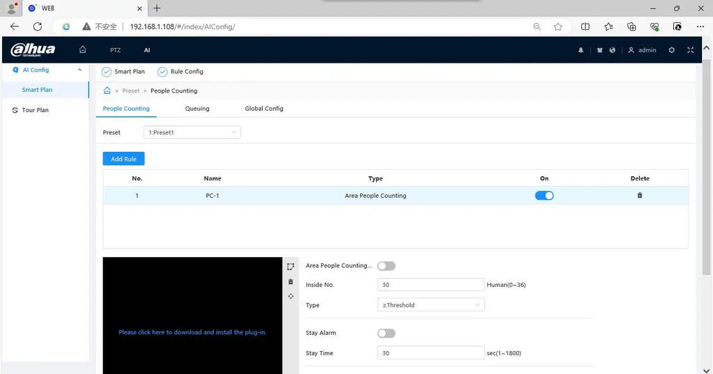 Dahua SD1A404DB-GNY IR15m 4MP built-in MIC 2.8-12mm motorized zoom lens Built-in Mic SMD Face detection IR 20M PTZ POE AI Camera
