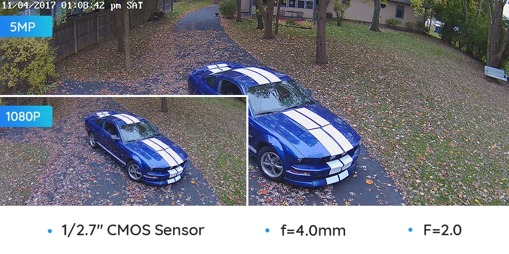 Reolink Smart Security Camera 5MP Outdoor Infrared Night Vision Cam with Human/Car/Pet Detection POE IP Camera