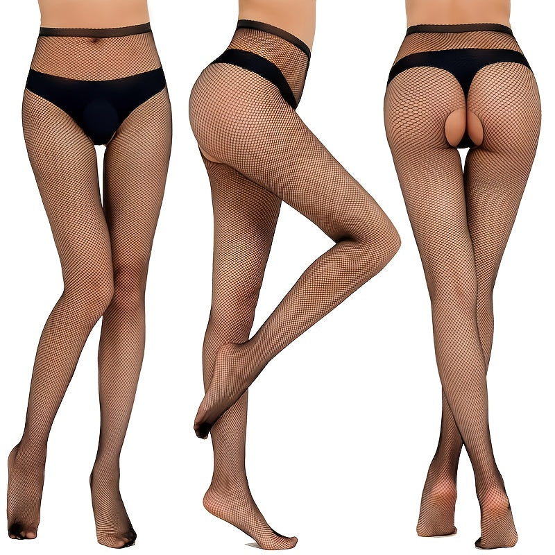 3 pack Women's Sexy Black Fishnet Tights - High Waist Mesh Pantyhose for a Flattering Look and Comfortable Fit